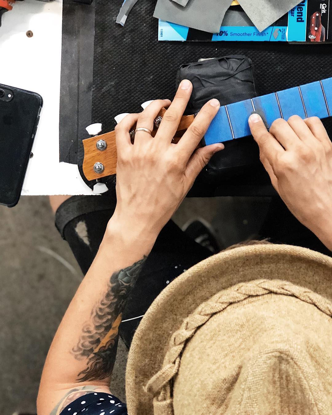 Aron Robbins doing fretwork